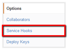 The Service Hooks button within your GitHub Project Settings